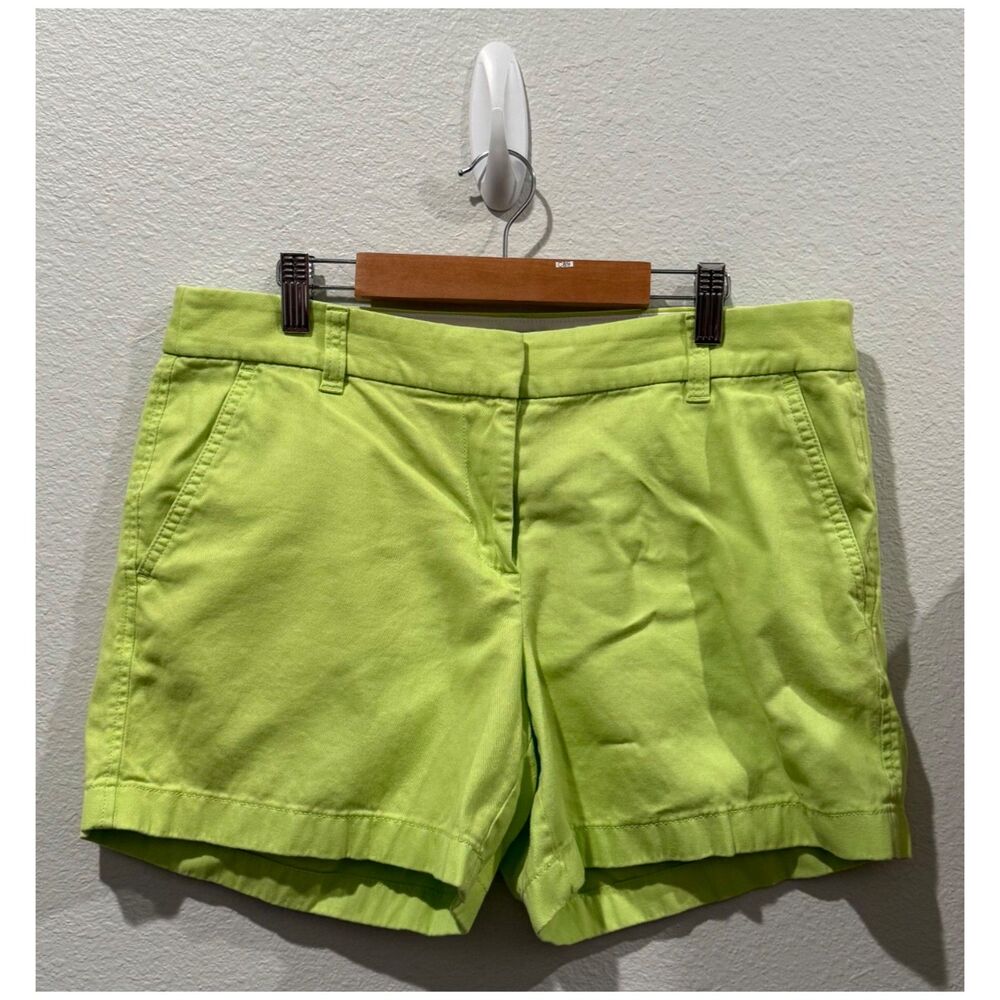 J.CREW Chino Broken In Lime Green Cotton Shorts